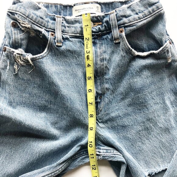 ABERCROMBIE High Rise Mom Jeans Ripped Distressed Straight Leg Womens 26 - Picture 11 of 11